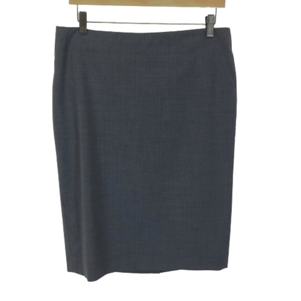 NWT Womens Size 10 Banana Republic Gray Subtle Stripe Stretch Wool Pencil Skirt